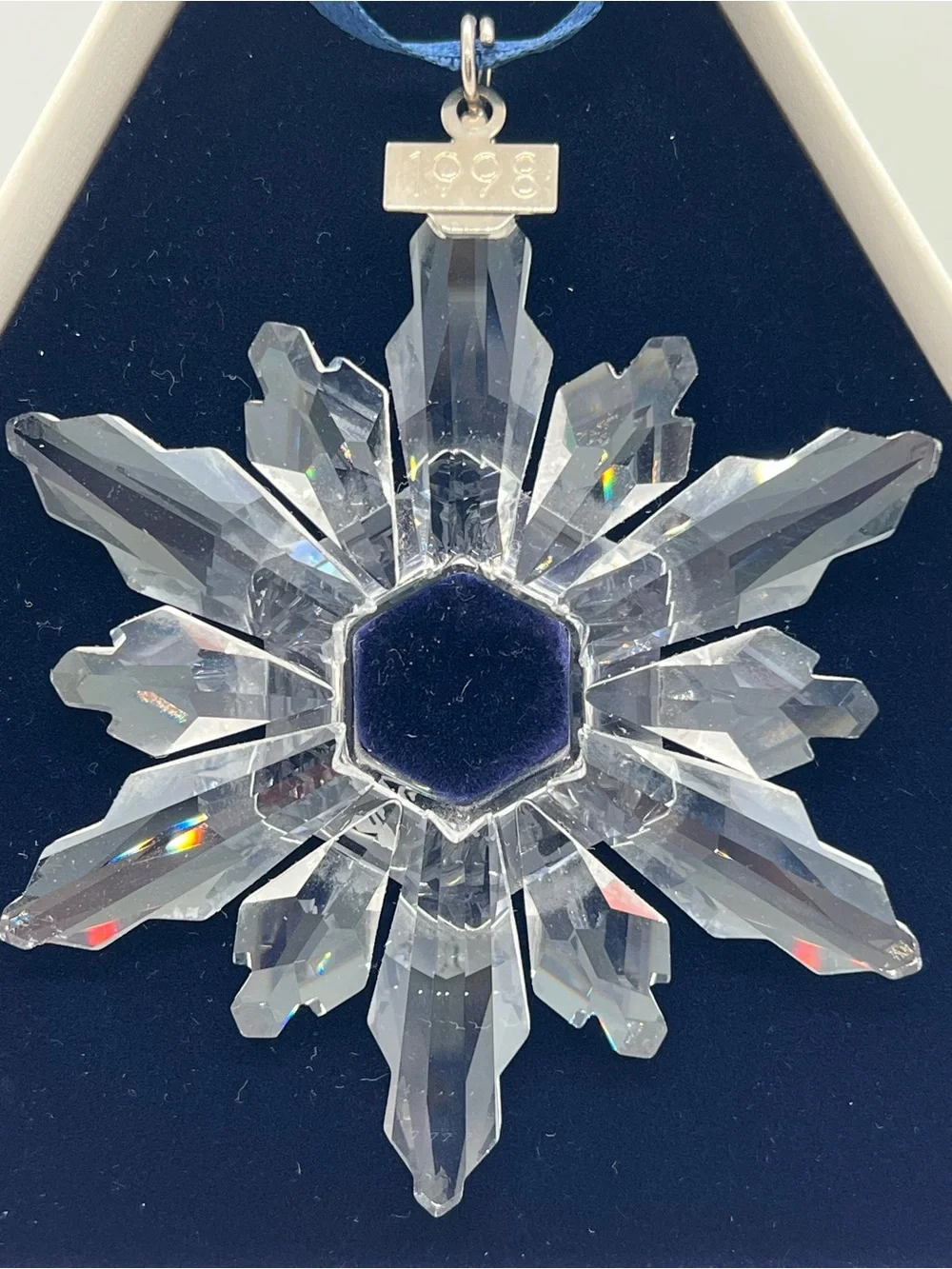 Swarovski Crystal 1998 Annual Snowflake Christmas Ornament with Box